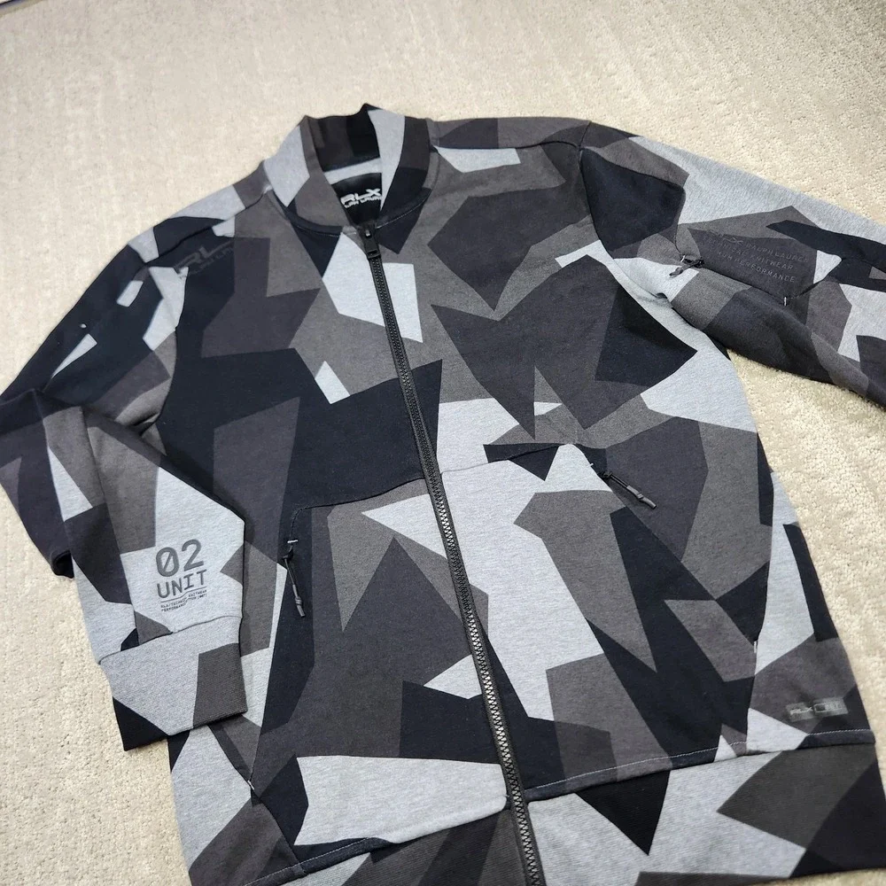 Ralph Lauren RLX Track Jacket Men Small Swedish Camo Cotton Tech Water Repellent